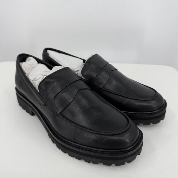 Everlane The Lug Loafer in Black Leather size 11 Women's Chunky Heel - Picture 2 of 9